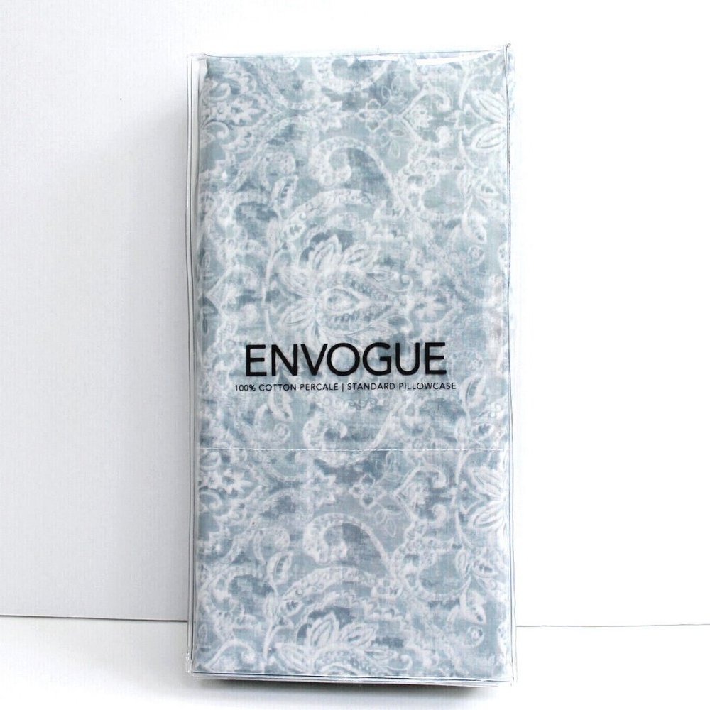 Envogue Luxury Linens Paisley 2 Piece Cotton Percale Standard Pillowcase Set